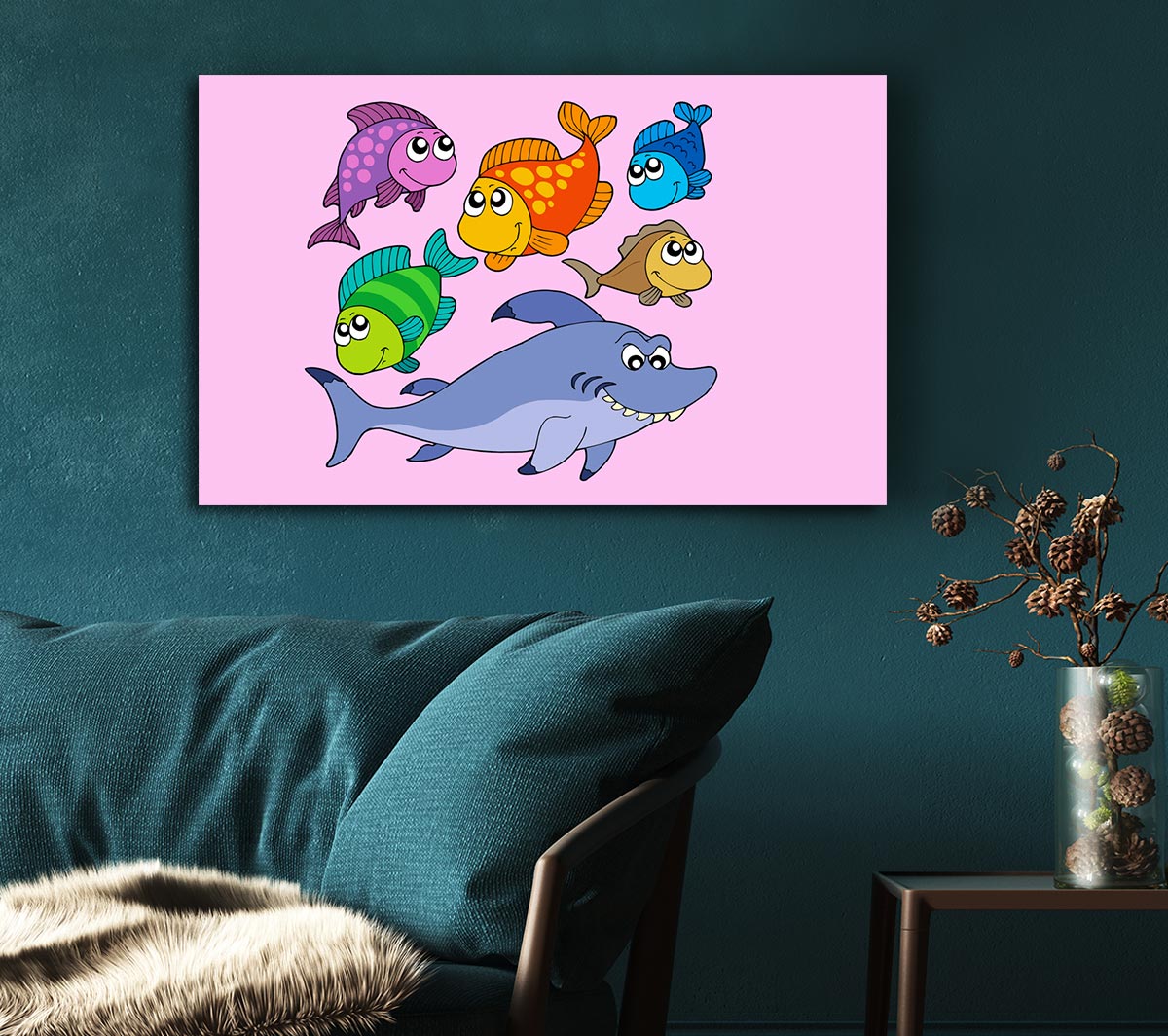 Shark And Fish Pink