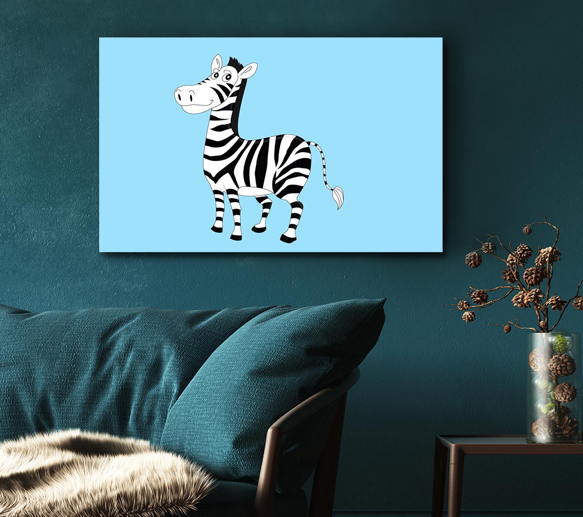 Standing Zebra Baby Blue