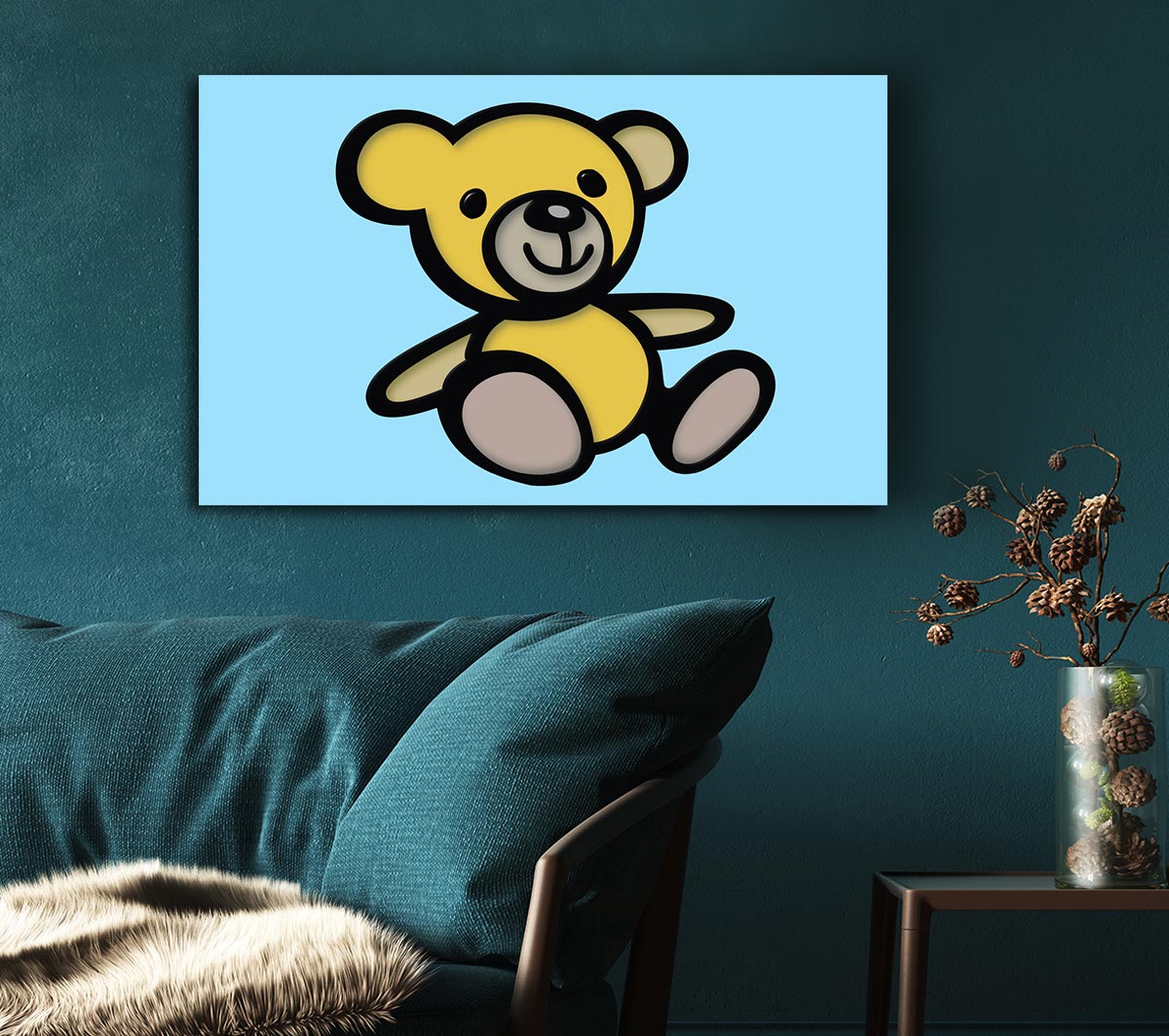 Teddy Bear Cartoon Baby Blue