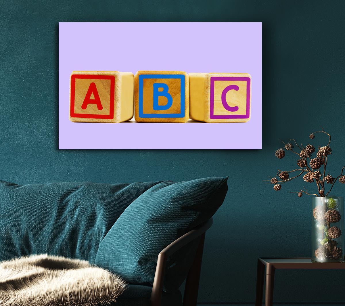 Three Alphabet Blocks Lilac