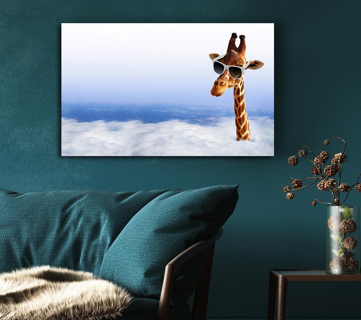 Giraffe Head In The Clouds