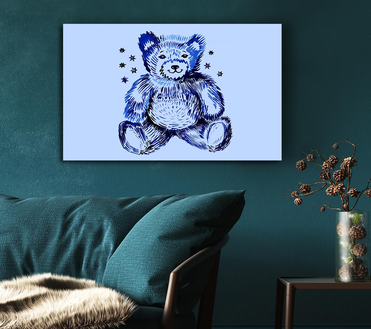 Blue Teddy Bear Stars