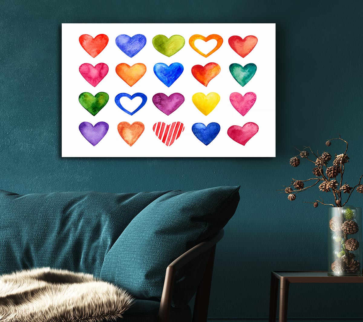 Colourful hearts