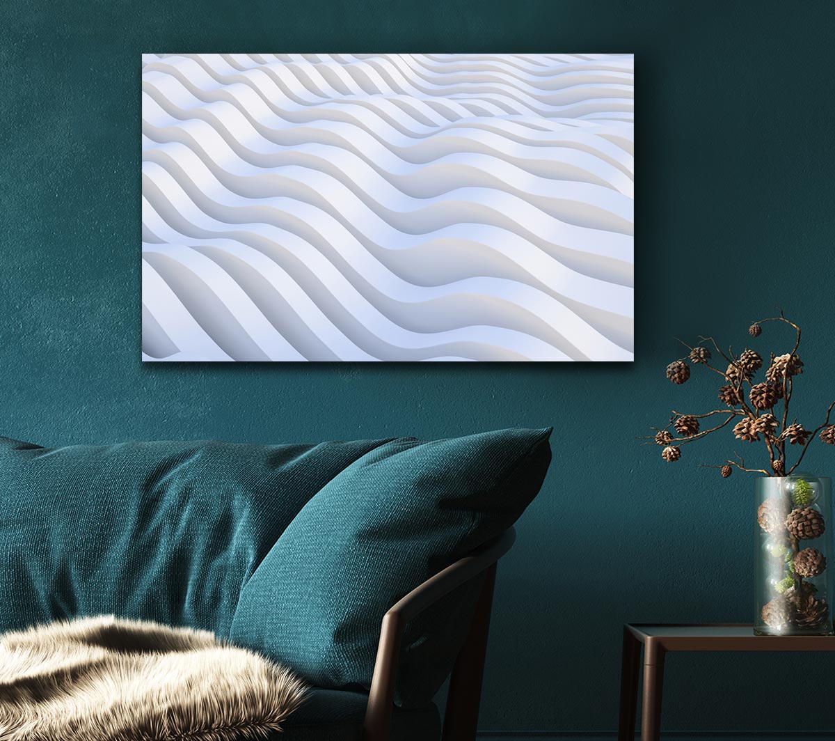 Wavy shapes in white