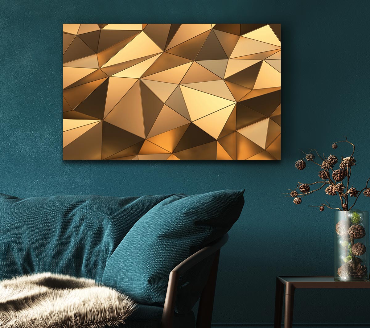 Gold Geometric Triangles shining