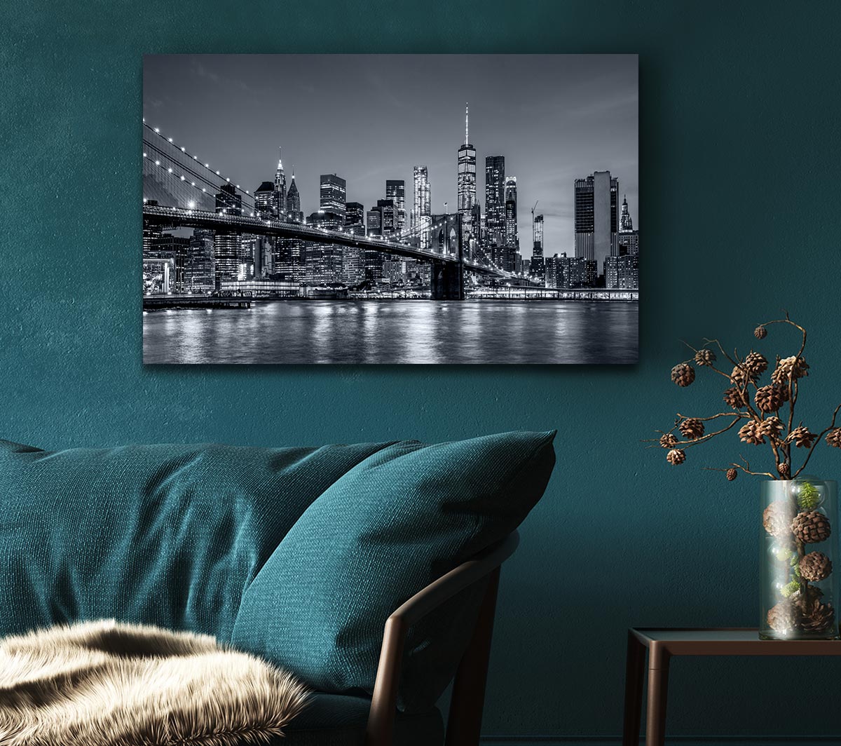 New york lights glowing