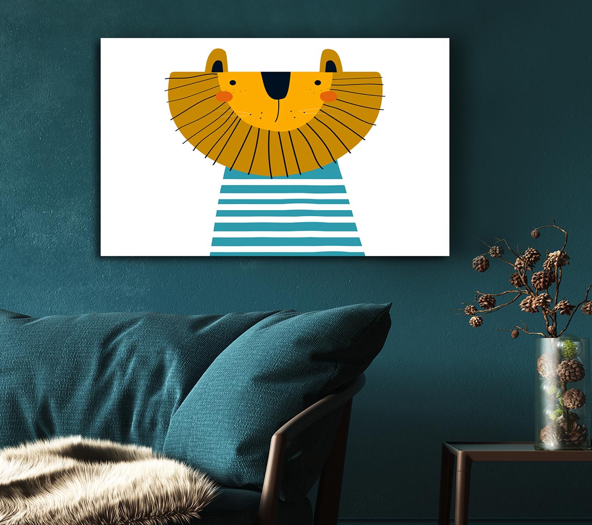 Lion In Striped Clothes