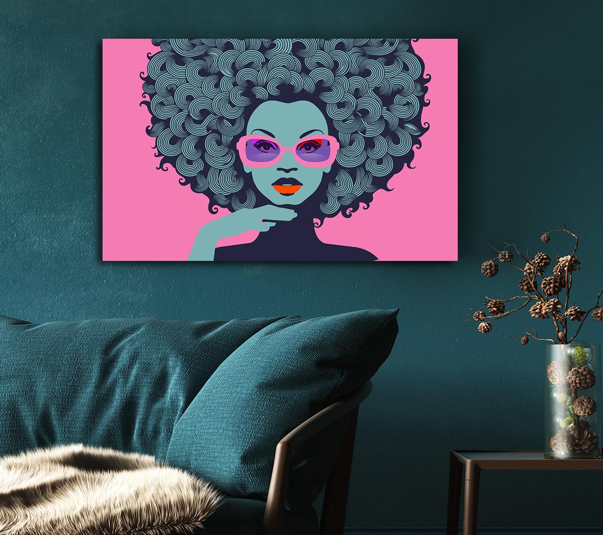 Glasses Big Hair Woman