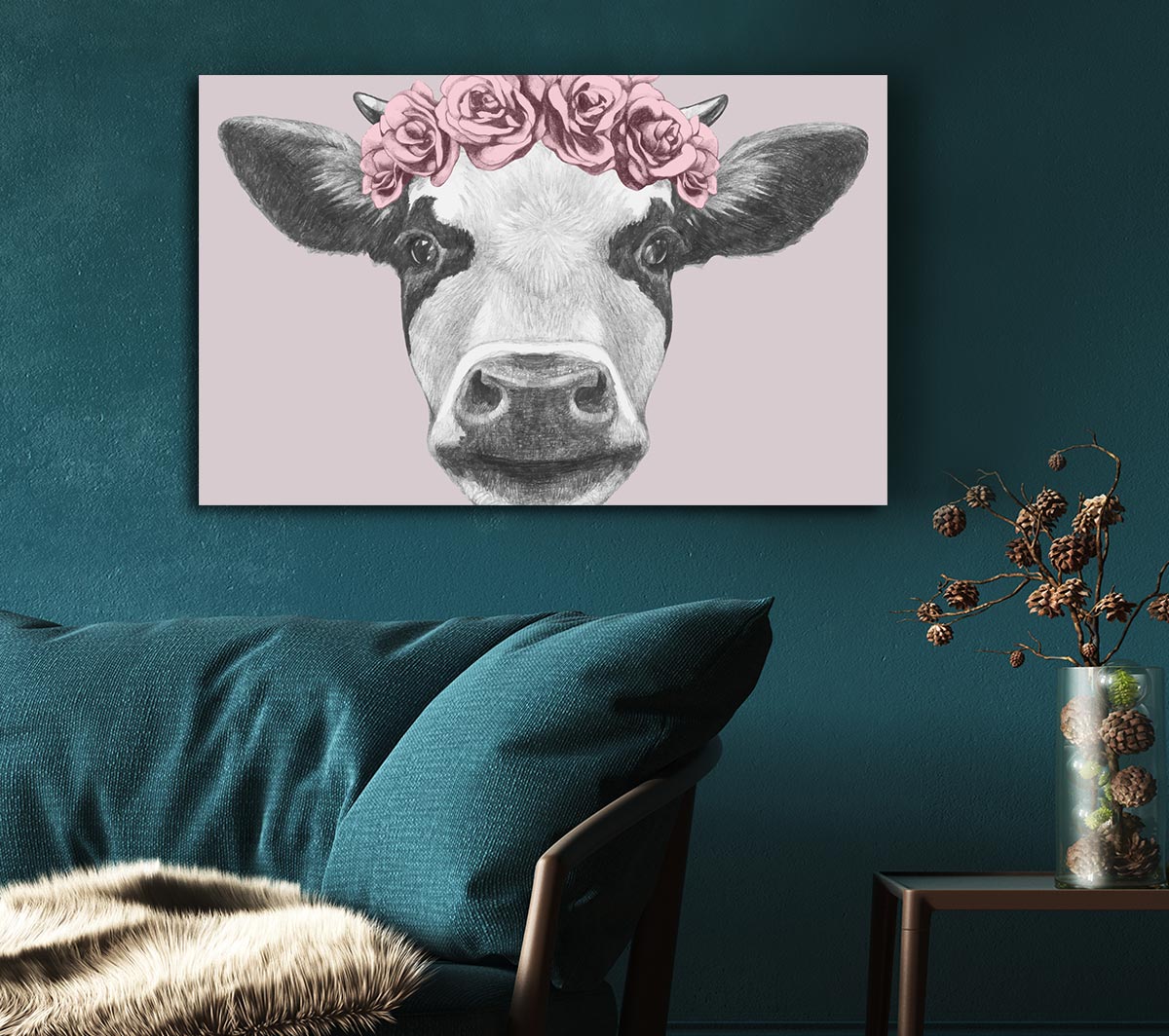 Rose Cow Head