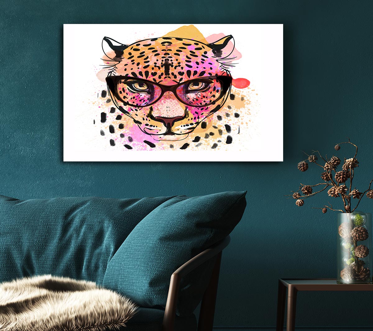 Peach Leopard Glasses