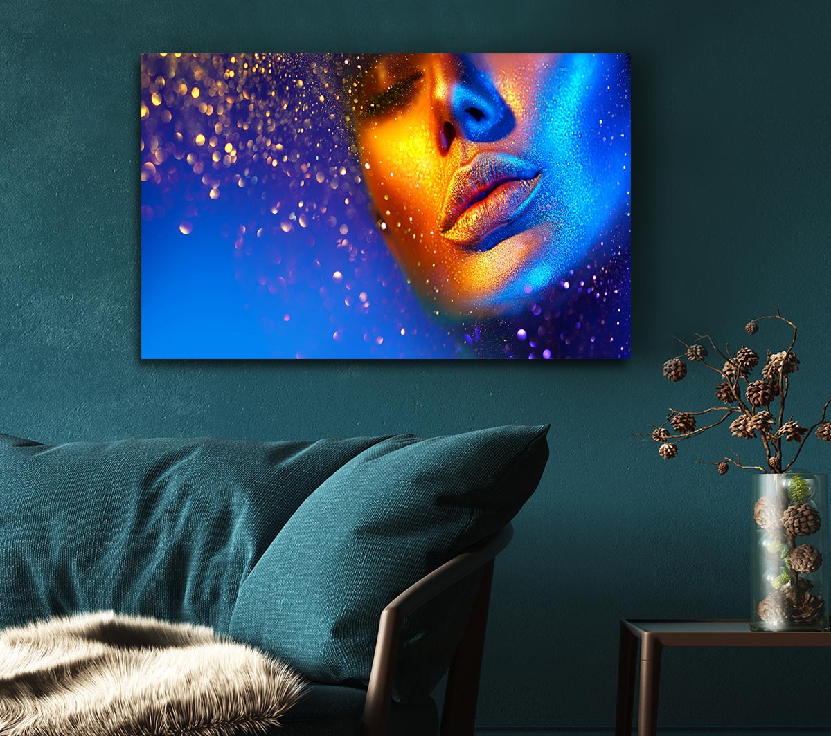 Gold And Blue Face