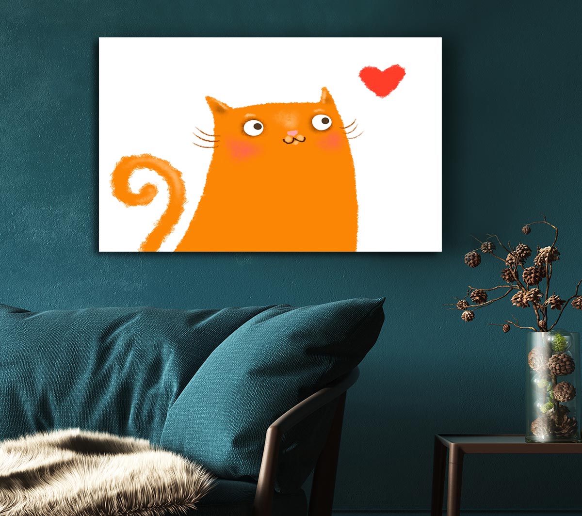 The Love Heart Orange Cat