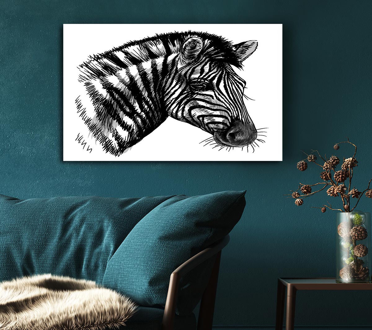 Black And White Zebra Head