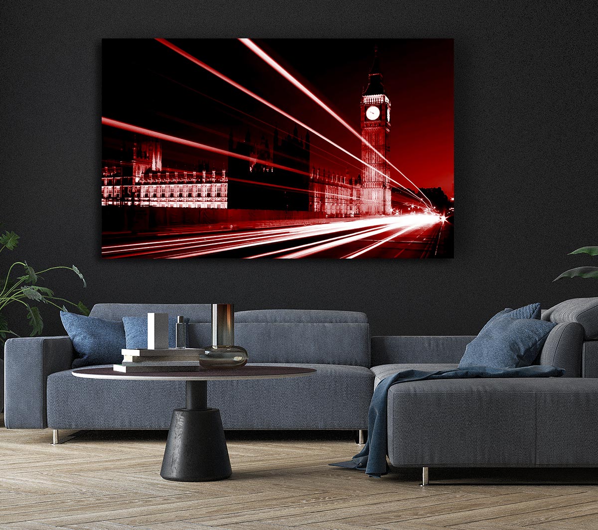 London Big Ben City Lights Red