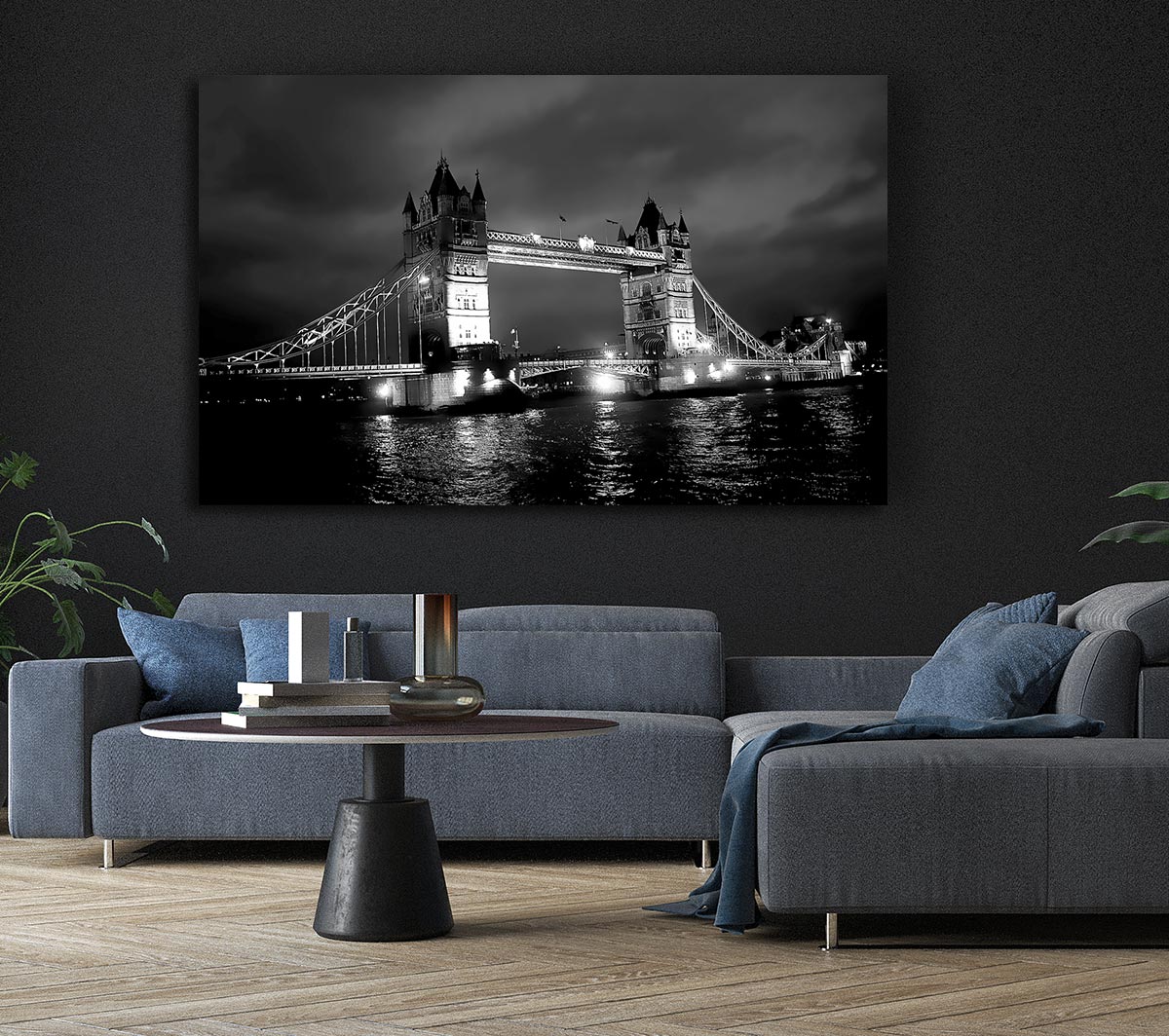 London Bridge At Night B n W