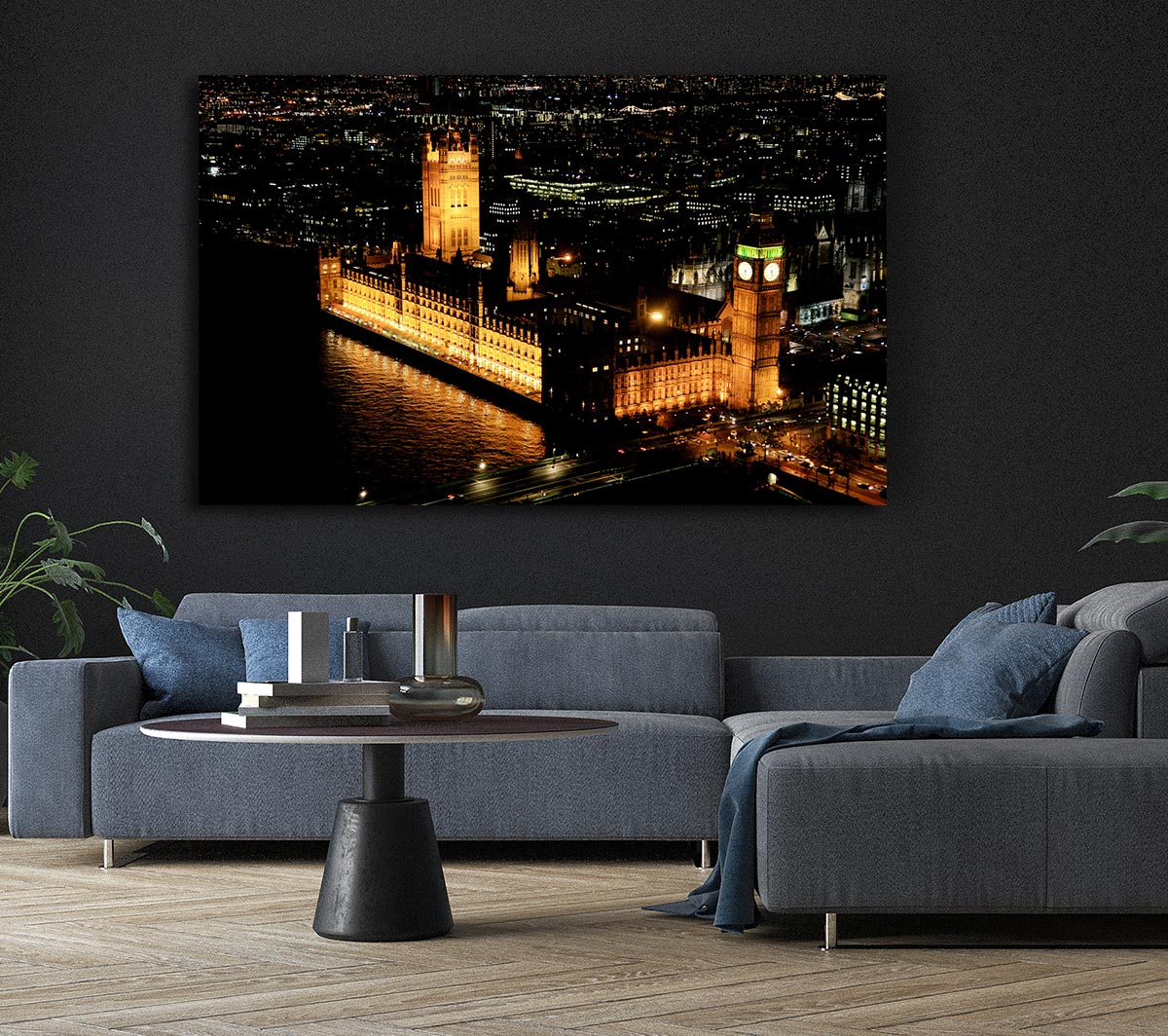 London Houses Of Parliament Ariel View