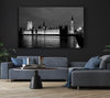 London Thames Houses Of Parliament B n W Night