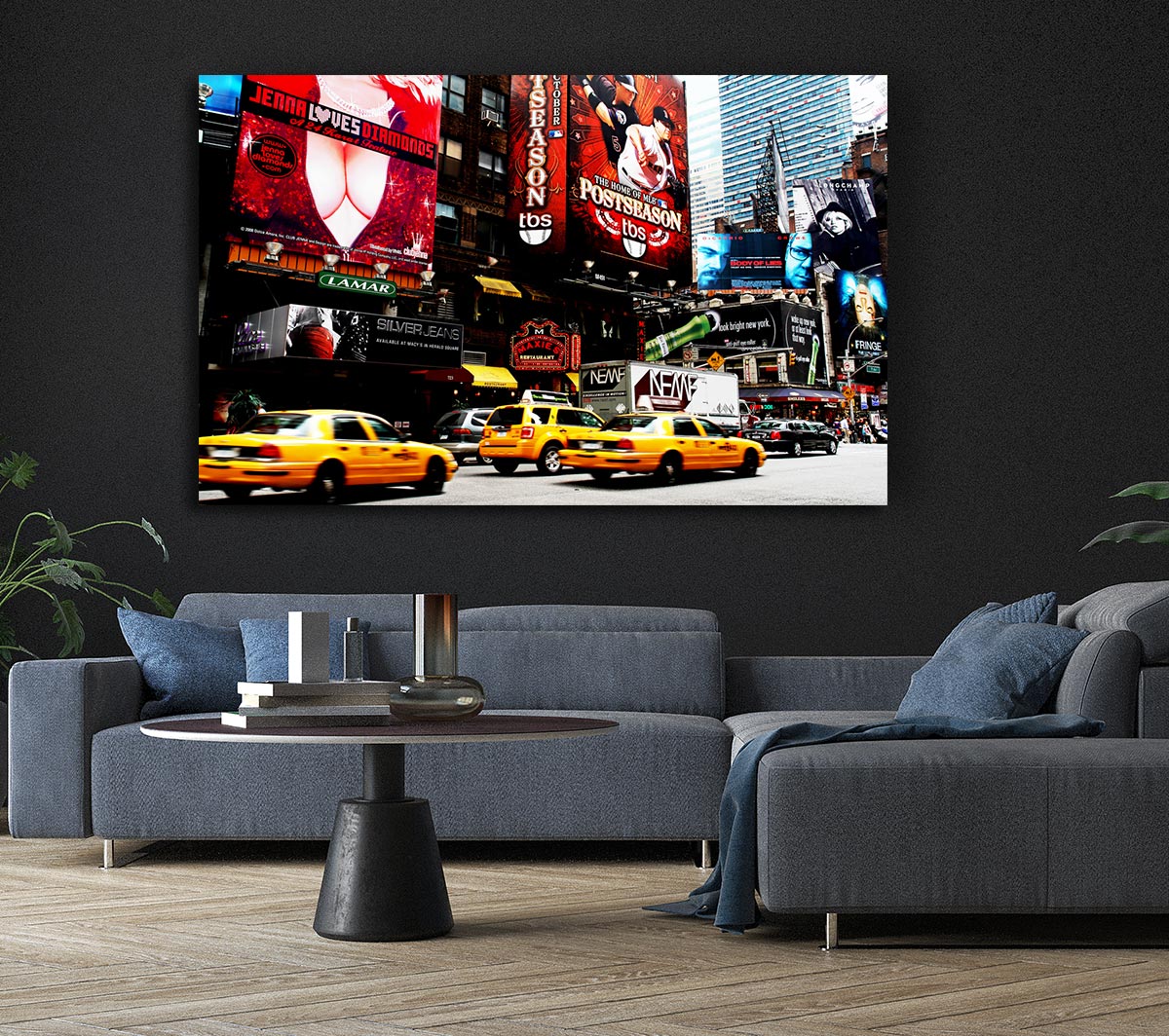 New York Yellow Cabs On Broadway By Day
