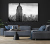 New York City Empire State B n W Skies