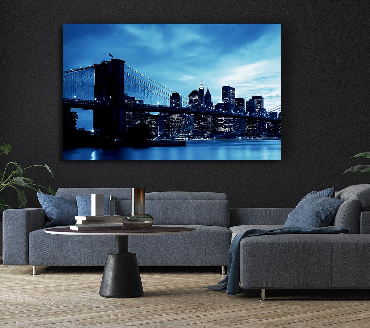 New York City Brooklyn Bridge Blue