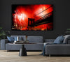 New York City Brooklyn Bridge Fireworks Red