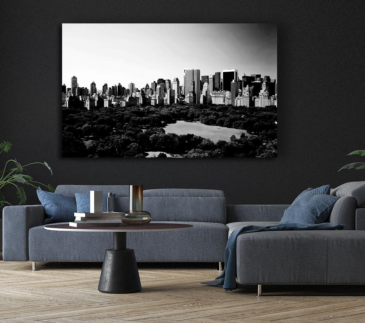 New York City Central Park From Above B n W