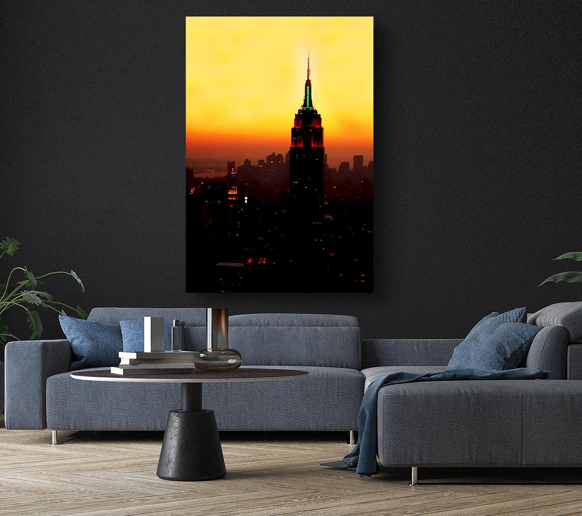New York City Empire State Building Orange Glow