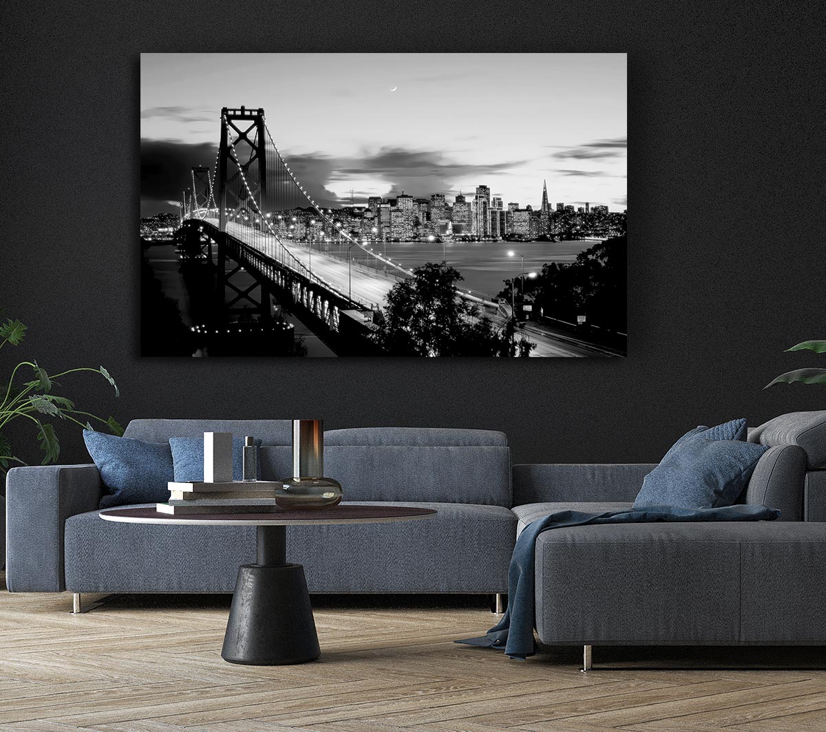 New York City From Brooklyn Bridge B n W