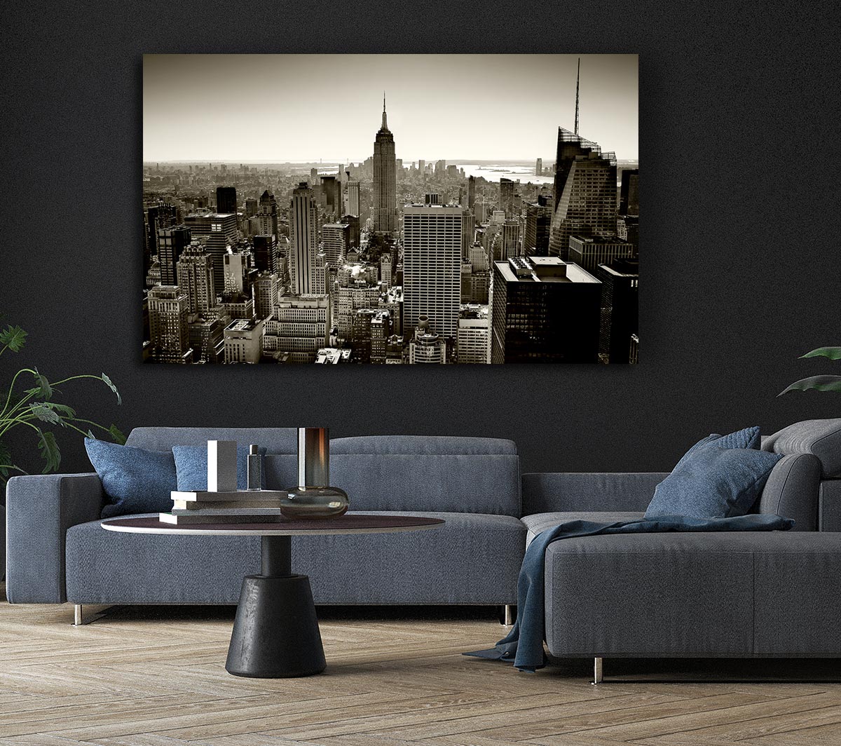 New York City Roof Tops Sepia