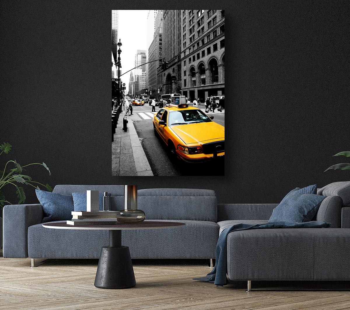 New York City Yellow Taxi Cab On B n W