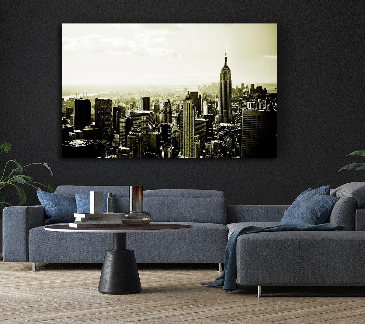 New York Skyline Sepia