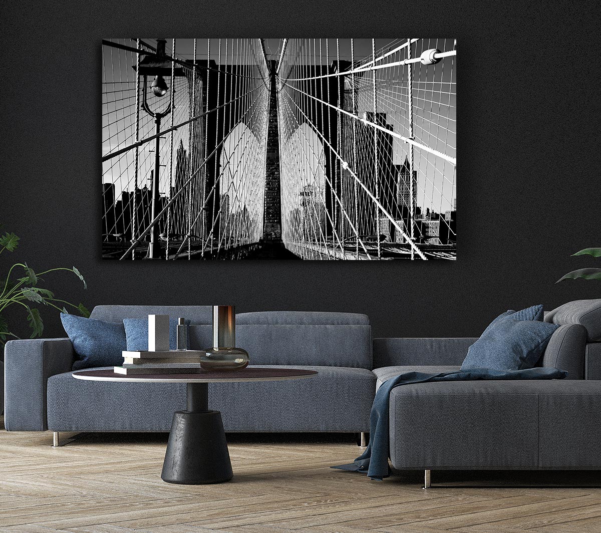 NYC Brooklyn Bridge Architect B n W