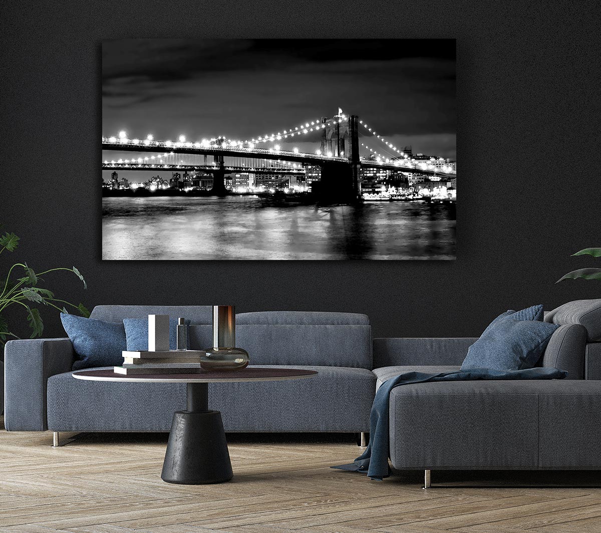 NYC Night Bridge B n W