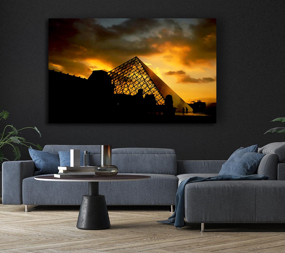Paris Louvre Pyramid At First Light