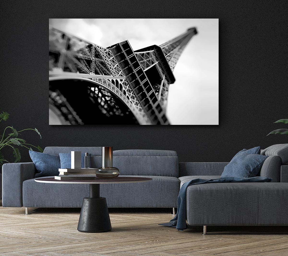 Paris Under The Eiffel Tower B n W
