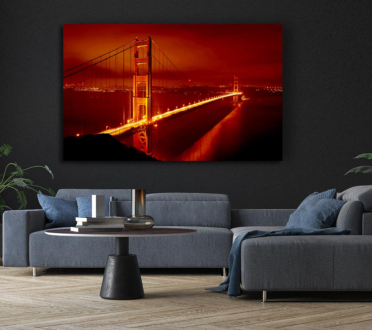 San Francisco Golden Gate Bridge Red Glow