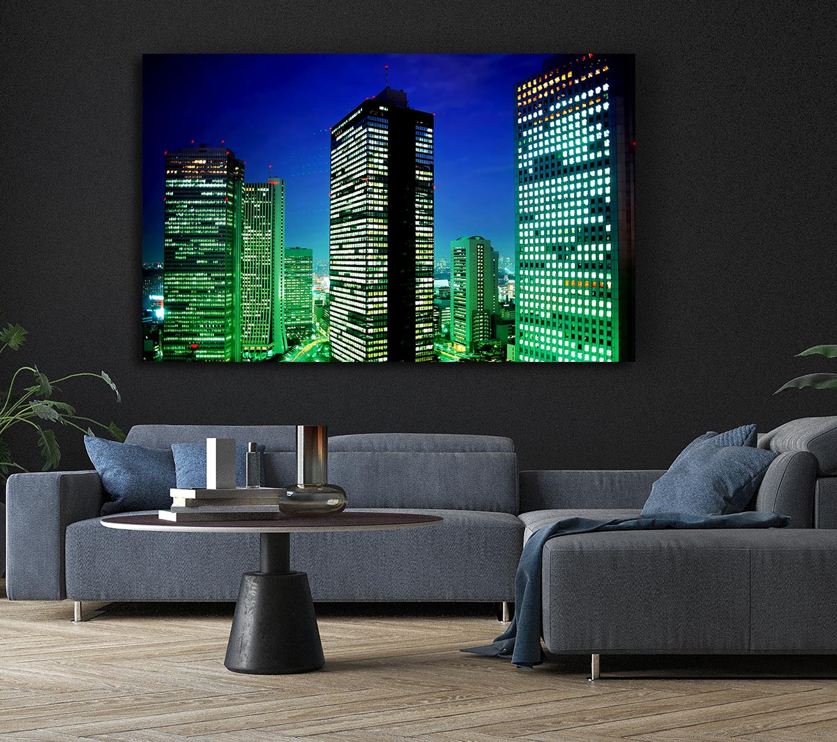 Skyscrapers Green Hue