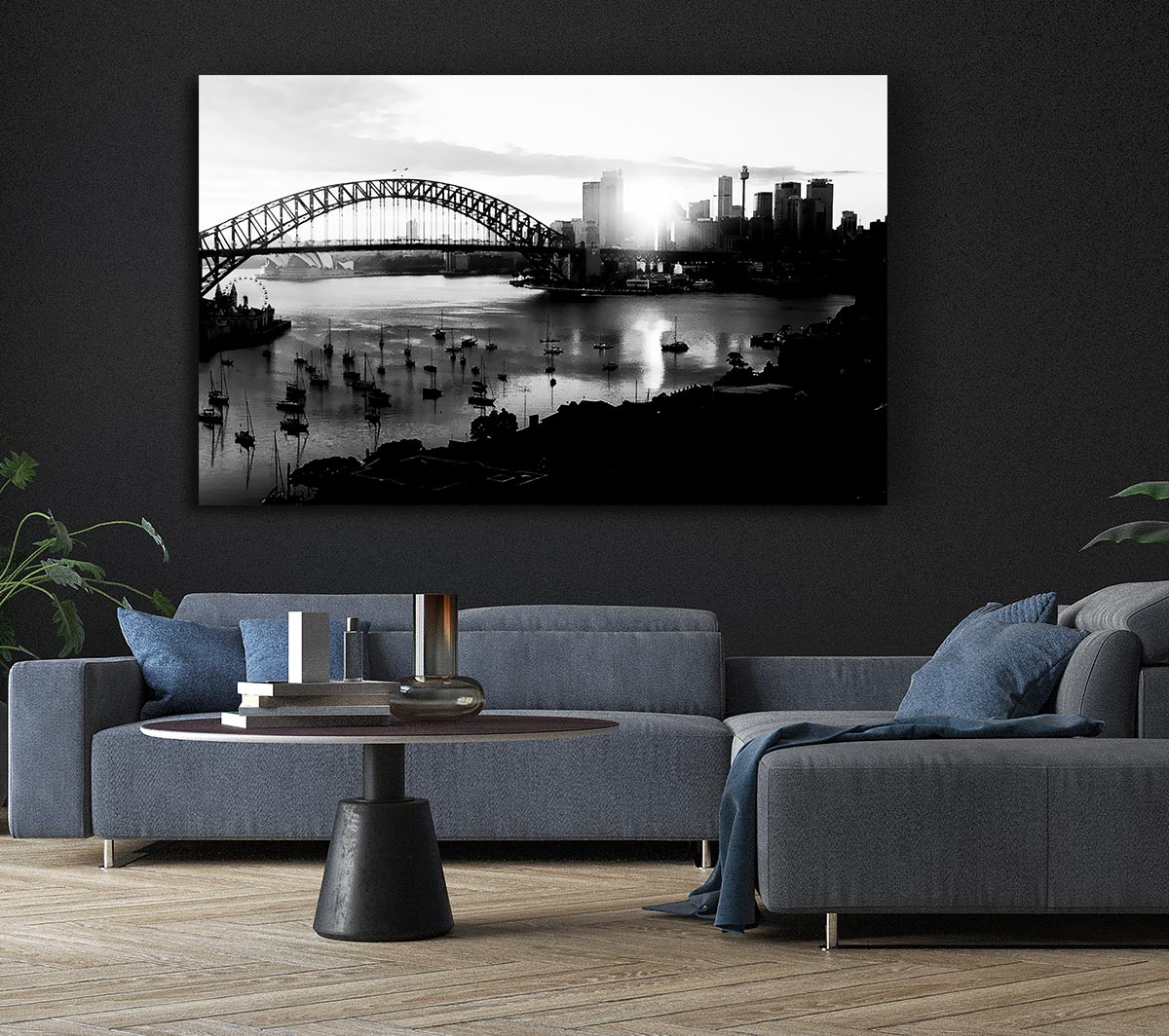 Sydney Harbour Sun Blaze B n W