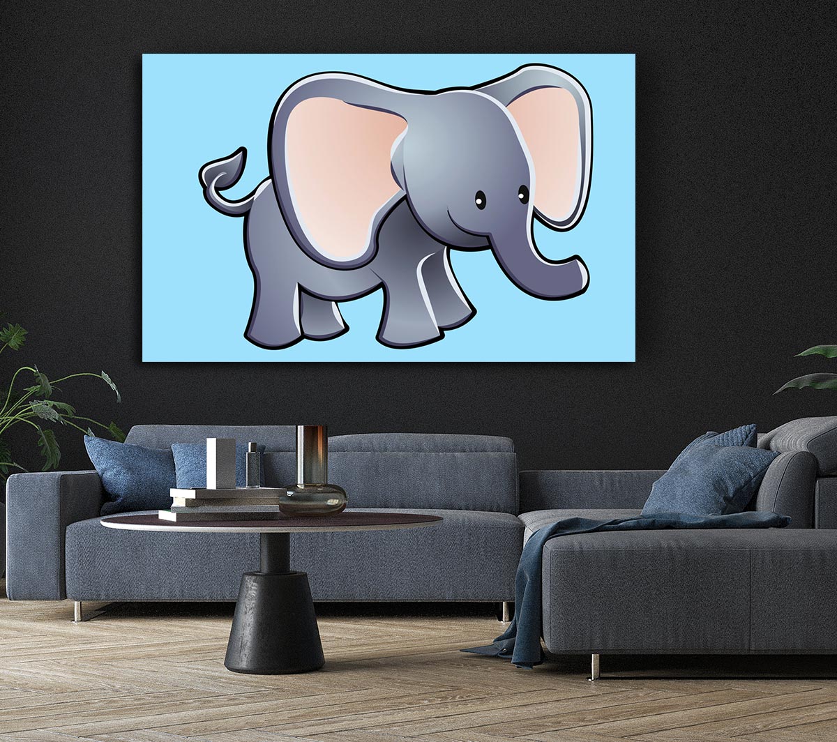 Big Eared Elephant Baby Blue