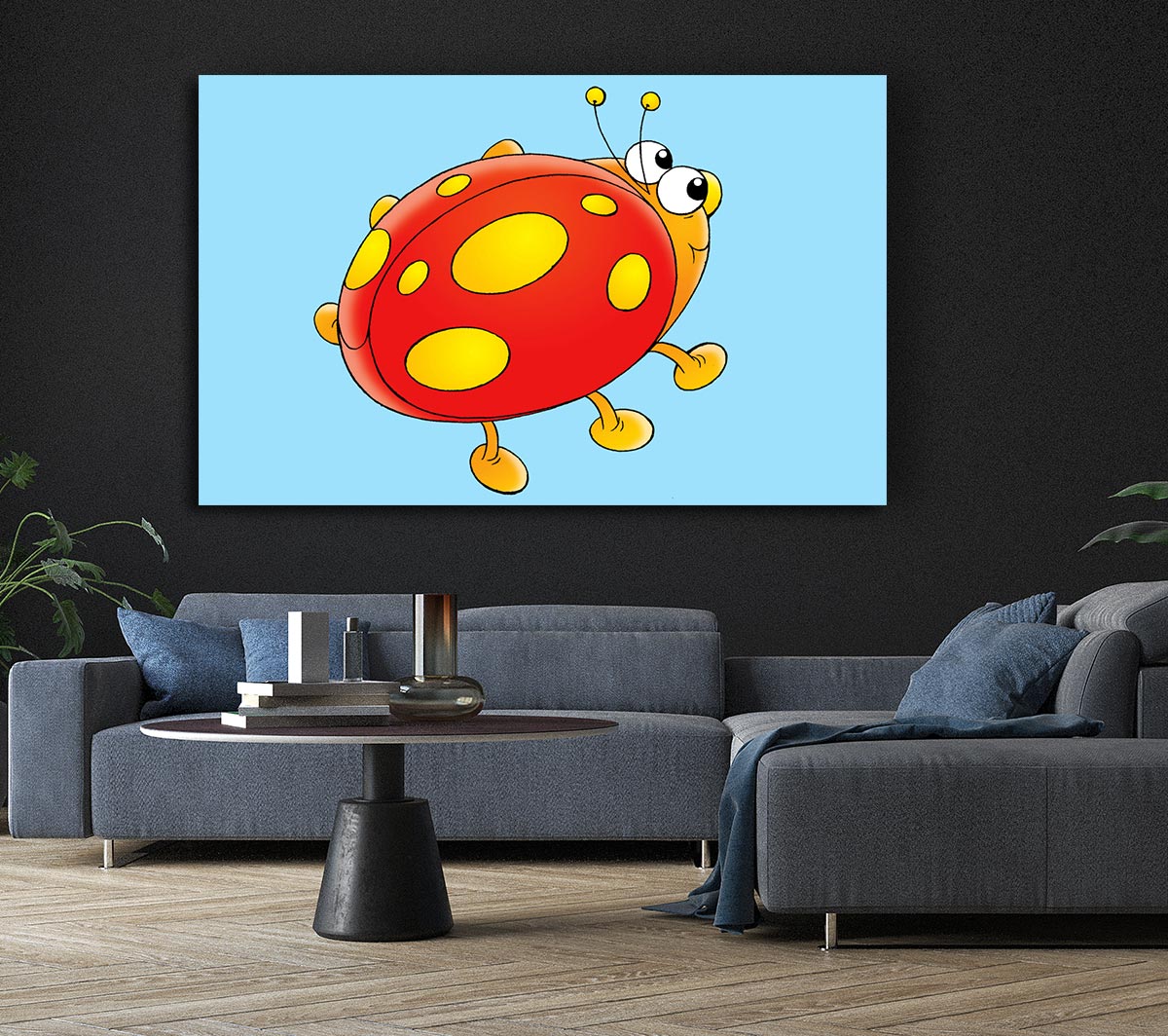 Cartoon Ladybug Baby Blue