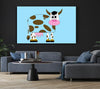 Funny Cow With Hair Baby Blue