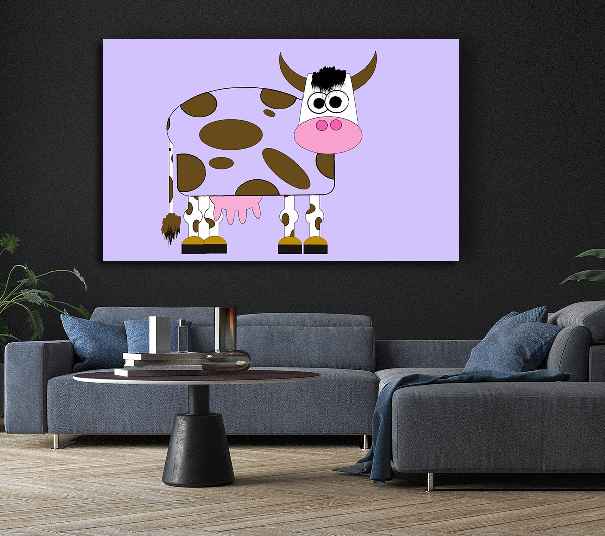 Funny Cow With Hair Lilac