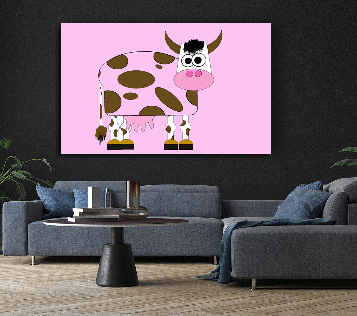 Funny Cow With Hair Pink