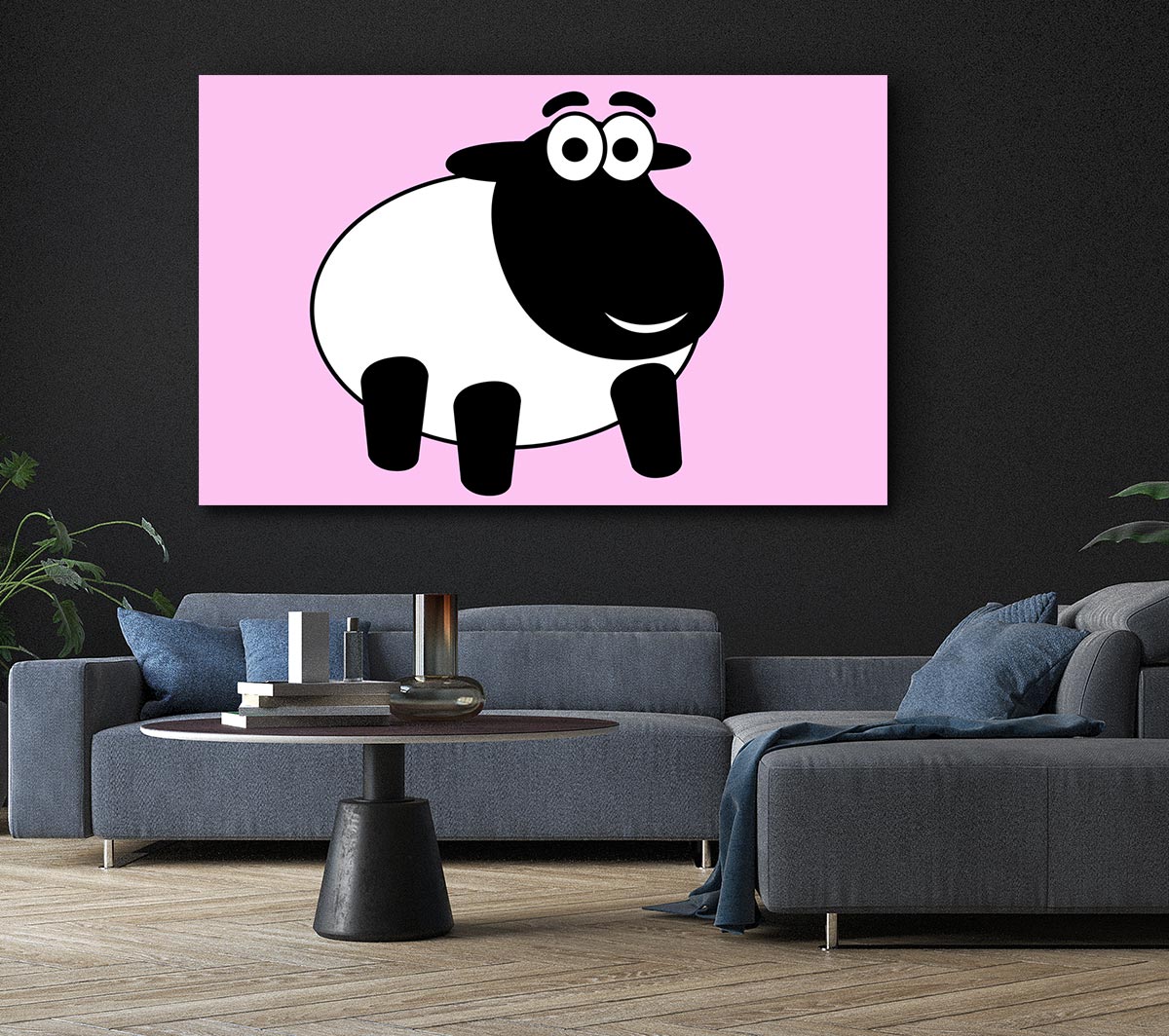 Happy Cartoon Sheep Pink