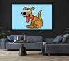 Happy Dog Cartoon With Tongue Out Baby Blue