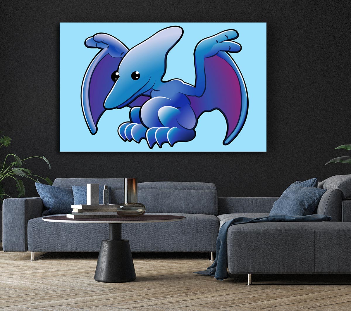 Pterodactyl Dinosaur Baby Blue