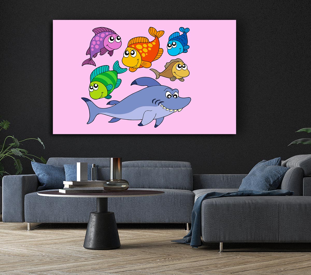 Shark And Fish Pink