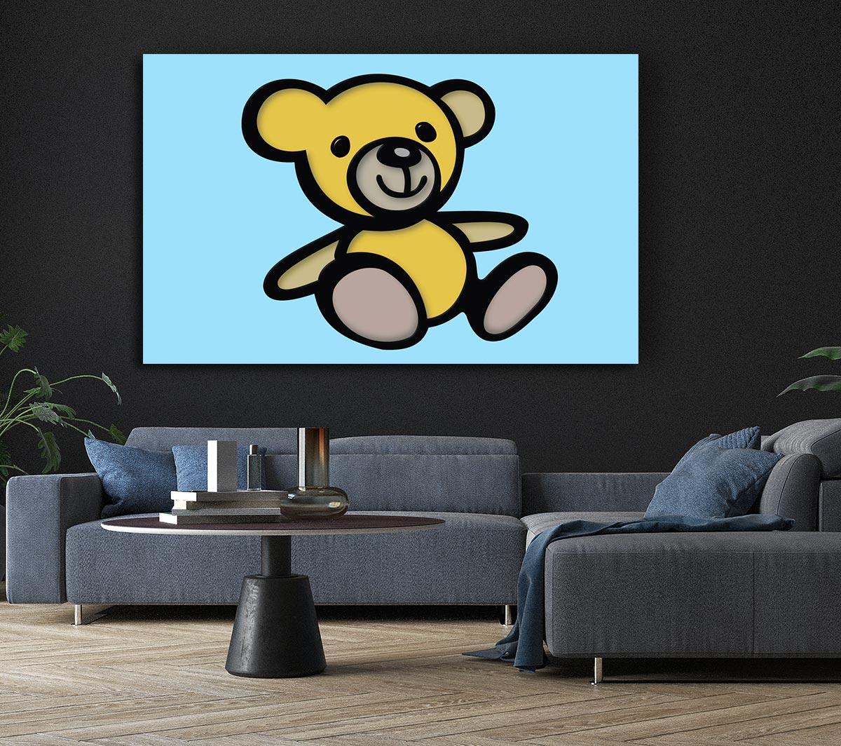 Teddy Bear Cartoon Baby Blue