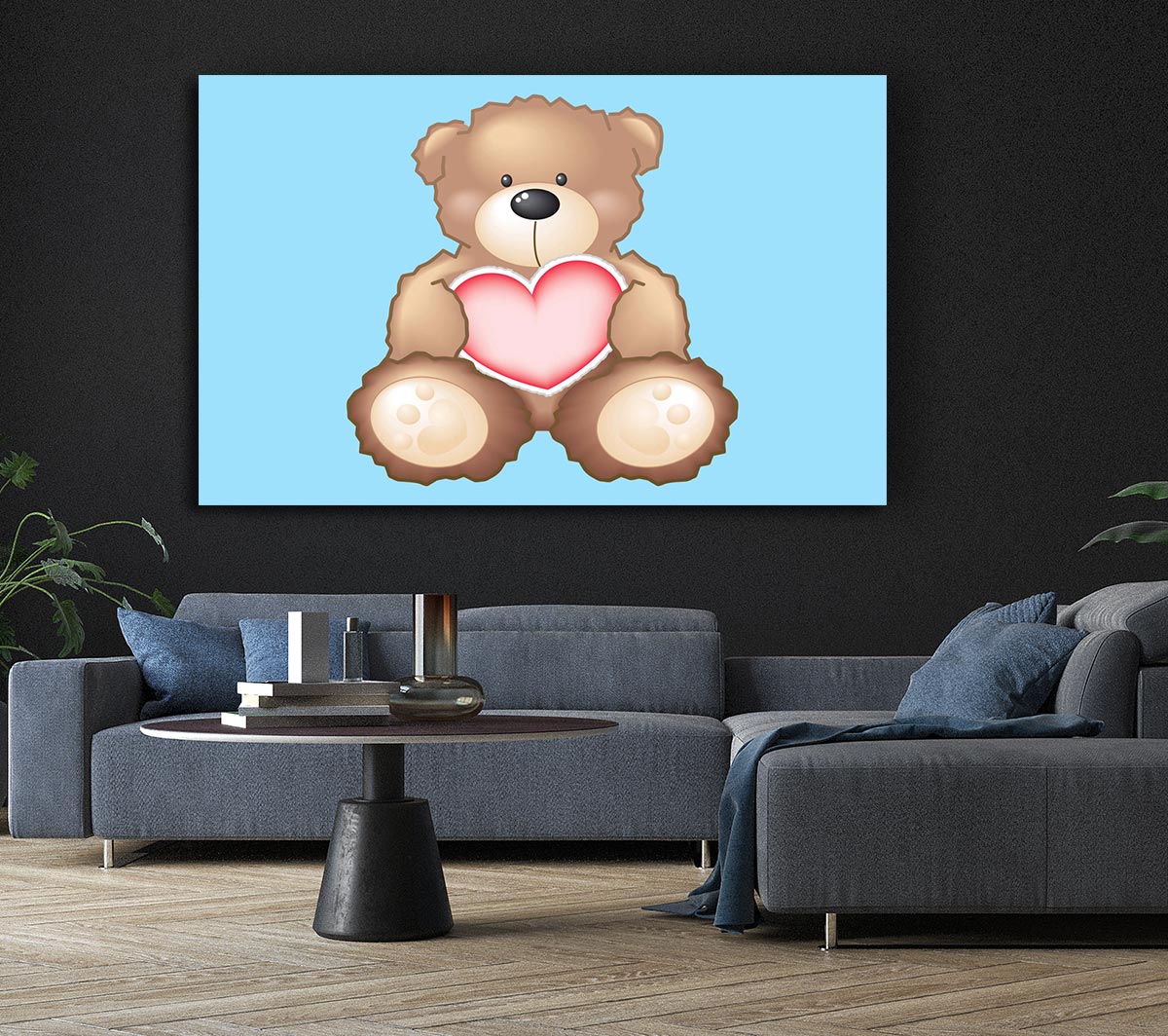 Teddy Bear Love Heart Baby Blue