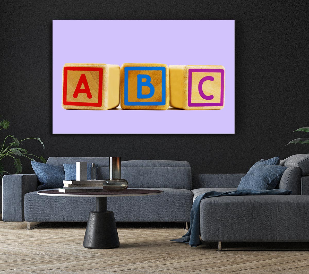 Three Alphabet Blocks Lilac